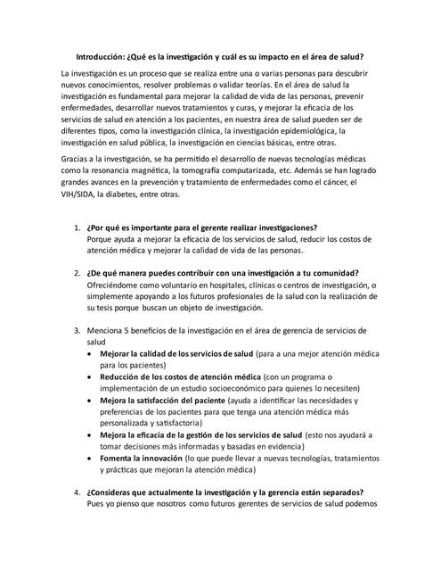 Qué es la investigación y cuál es su impacto en el el área de salud