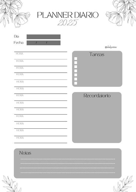 Planner Diario 2025 Grey