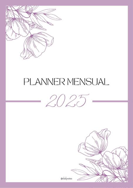 Planner Mensual 2025 Violet