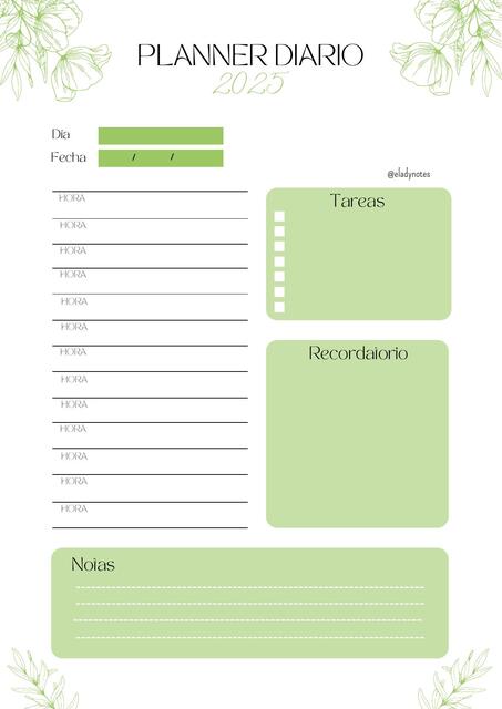 Planner Diario 2025 Green