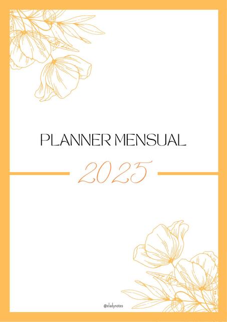 Planner Mensual 2025 Orange