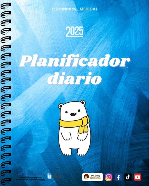 Planner diario 2025 Azul DraNancy MEDICAL