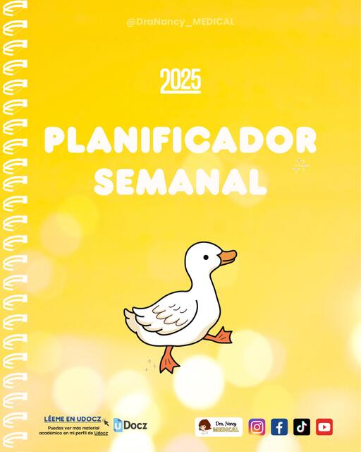 Planner semanal 2025 Amarillo DraNancy MEDICAL