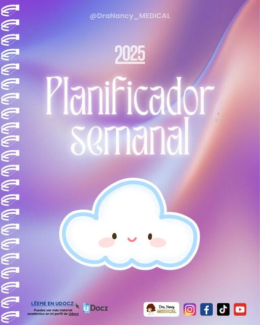 Planner semanal 2025 Nube DraNancy MEDICAL