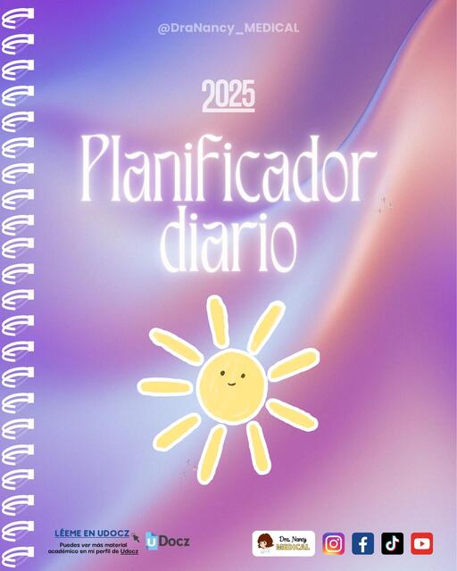 Planner diario 2025 Morado DraNancy MEDICAL