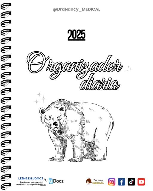 Planner diario 2025 Osito Dra Nancy MEDICAL