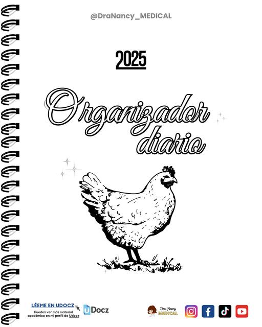 Planner diario 2025 Gallina Dra Nancy MEDICAL