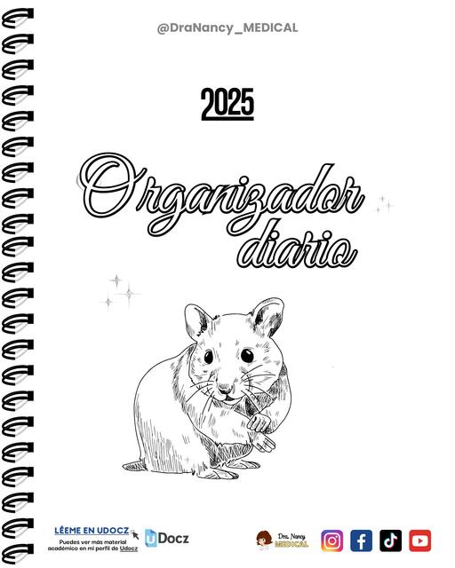 Planner diario 2025 Hamster Dra Nancy MEDICAL