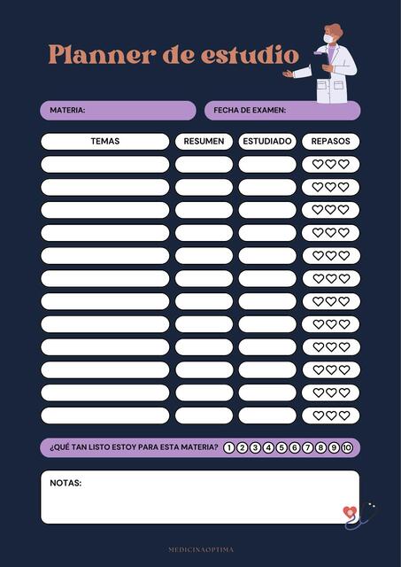 Planner de Estudio Medicina 2025