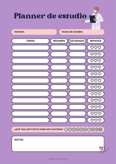 Planner de Estudio Medicina 2025