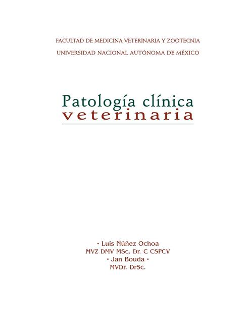 Patología Clínica Veterinaria Nuñez