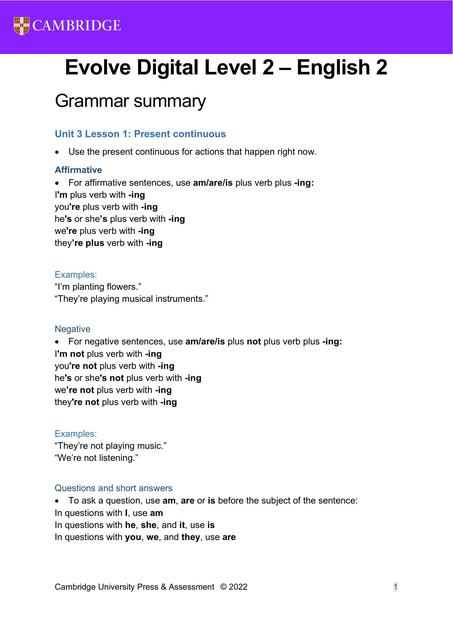 Unit 3 E2 Grammar | Edgard | uDocz