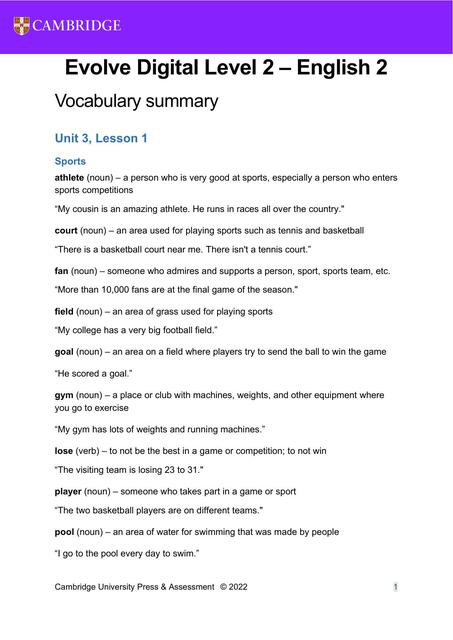 Unit 3 E2 Vocabulary | Edgard | uDocz