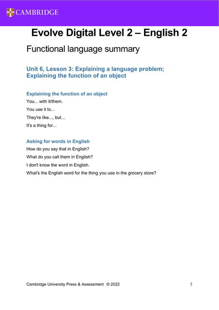 Unit 6 E2 Functional language | Edgard | uDocz