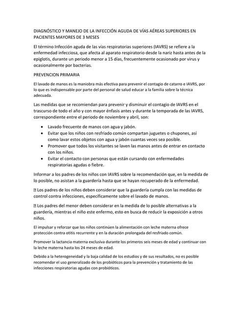 DIAGNÓSTICO Y MANEJO DE LA INFECCIÓN AGUDA DE VÍAS