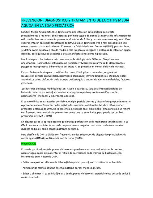 13 PREVENCIÓN DIAGNÓSTICO Y TRATAMIENTO DE LA OTIT