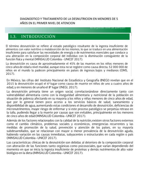 DIAGNODTICO Y TRATAMIENTO DE LA DESNUTRICION EN ME