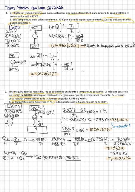 Guía examen entropia y entalpía