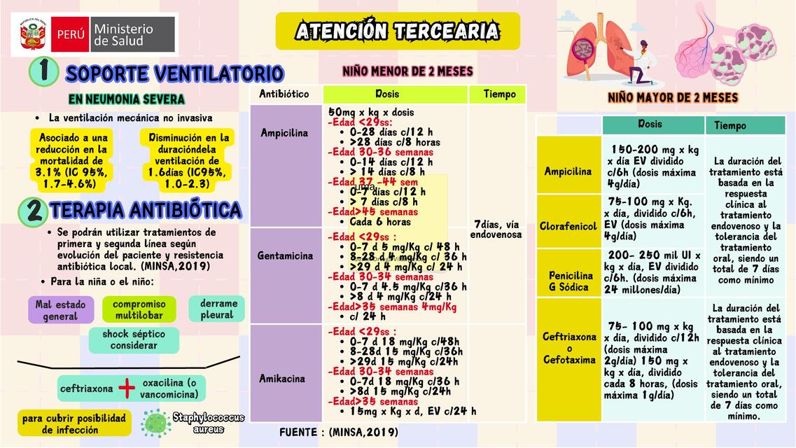 Tratamiento farmacológico de la neumonía en el 3er nivel de atención