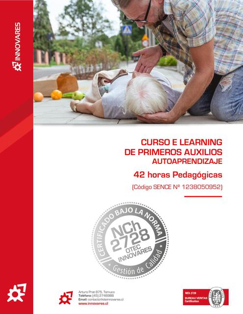 Programa Curso E Learning Primeros Auxilios 42 hor