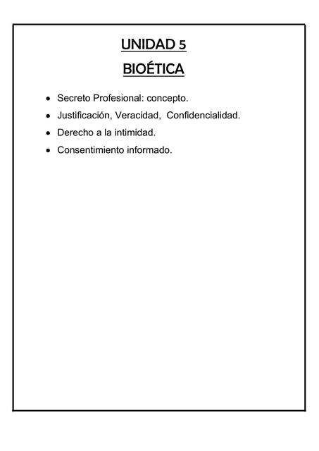 A4 UNIDAD 5 BIOETICA