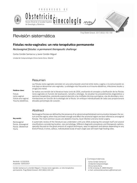 fistulas rectovaginales