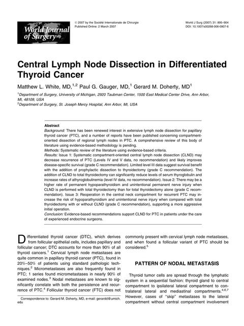 Central Lymph Node Dissection in Differentiated Th | Andy Abarca | uDocz