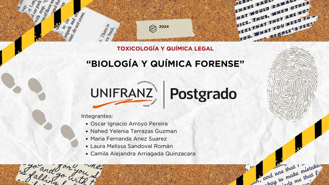 QUÍMICA Y BIOLOGÍA FORENSE