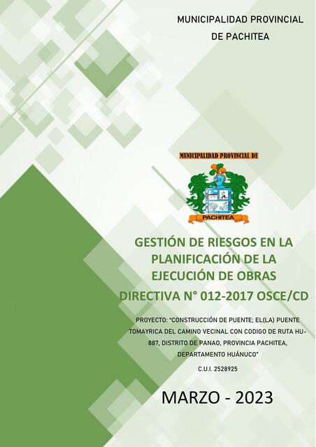 Estudio de gestión de riesgos de puentes