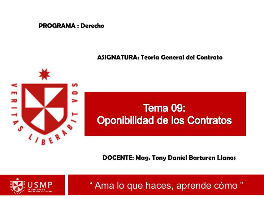 Oponibilidad de los Contratos