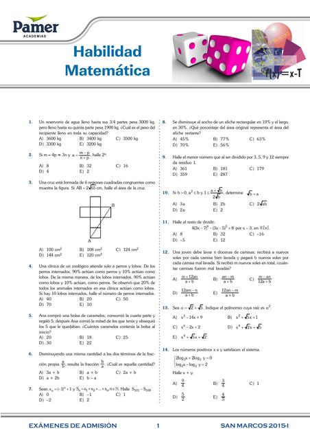 1 HABILIDAD MATEMÁTICA