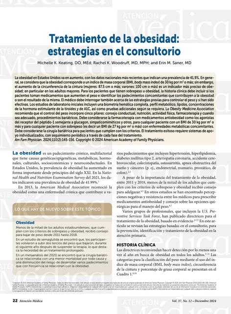 Tratamiento de la obesidad estrategias en el consultorio