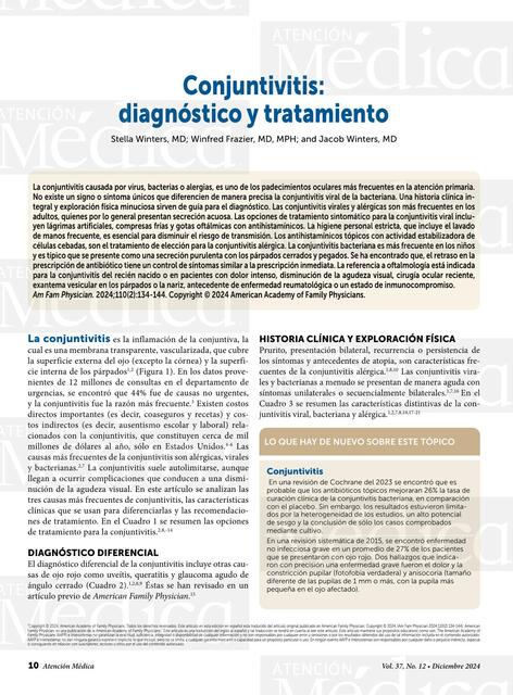 Conjuntivitis diagnóstico y tratamiento