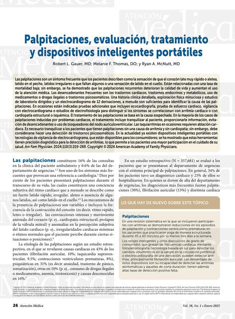 Palpitaciones evaluación tratamiento y dispositivo