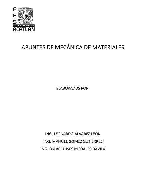 APUNTES DE MECÁNICA DE MATERIALES