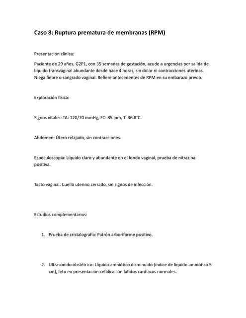 Ruptura prematura de membranas (RPM