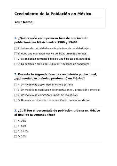 Crecimiento de la Poblaci n en M xico