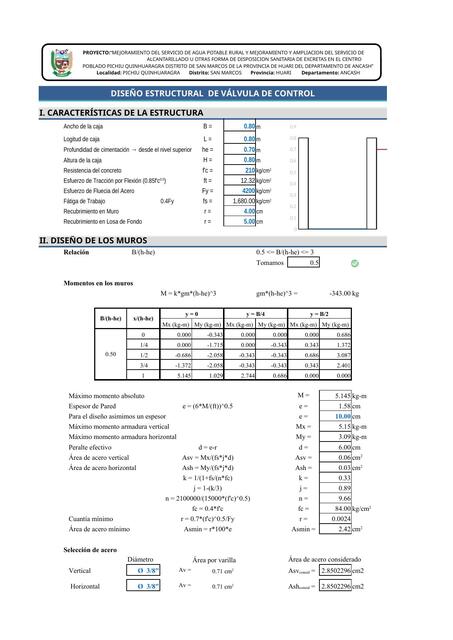 Diseño estructural de Valvula de control