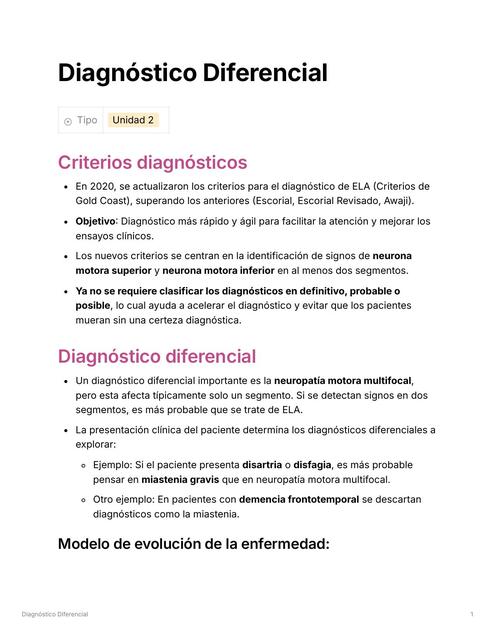 Diagnóstico Diferencial de ELA