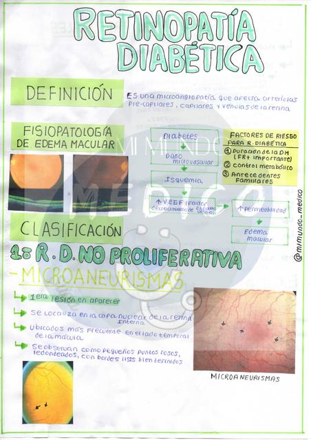 RETINOPATÍA DIABÉTICA OFTALMOLOGÍA