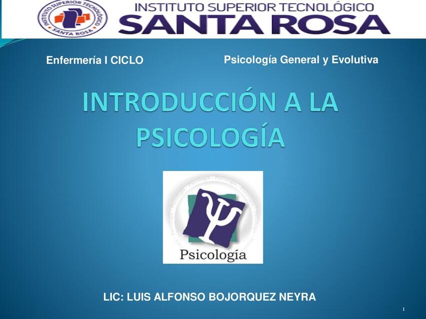 INTRODUCCIÓN A LA PSICOLOGÍA