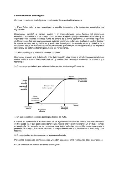 Cuestionario. Revoluciones Tecnológicas