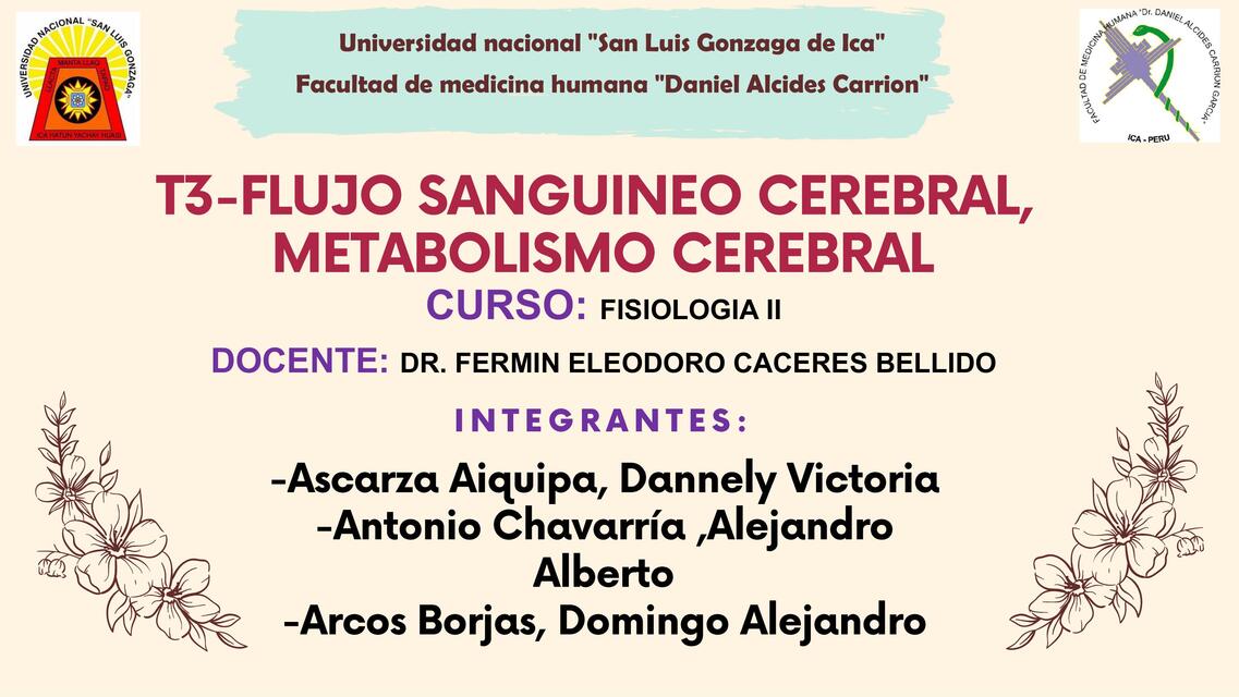 T3 FLUJO SANGUINEO CEREBRAL Y METABOLISMO CEREBRAL