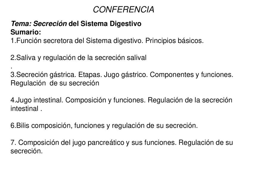 Secreción del Sistema Digestivo