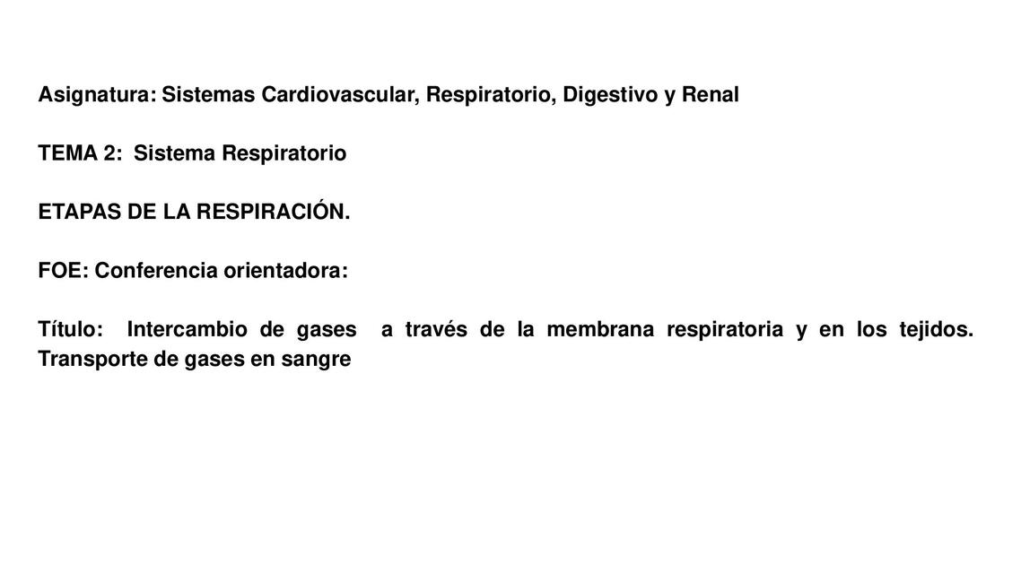 Intercambio y Transporte de Gases