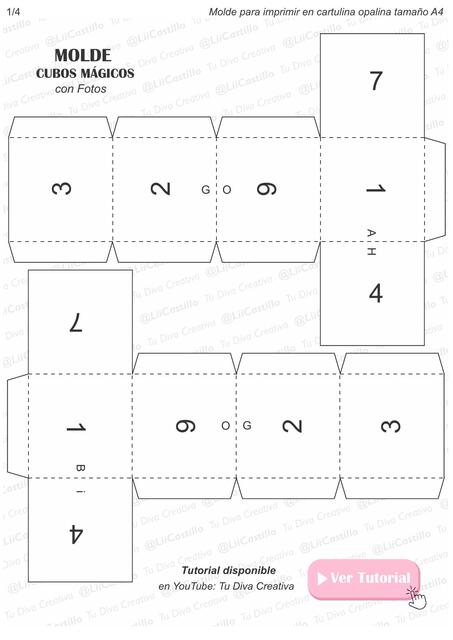 MOLDE Cubo mágico con fotos
