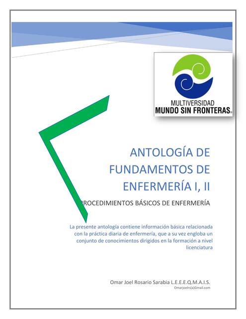 ANTOLOGIA FUNDAMENTOS DE ENFERMERIA I Y II