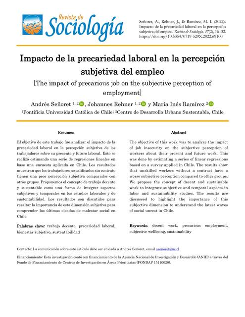 16 Señoret Rehner Ramírez Impacto de la precarieda