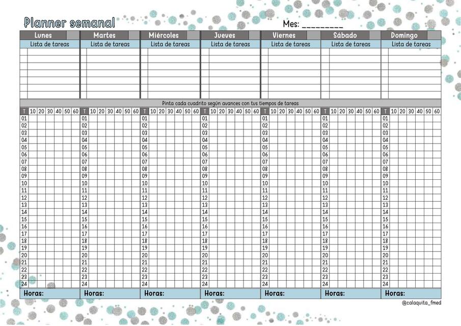 Planner semanal coreano