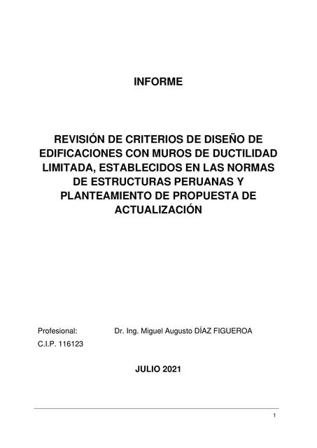 Informe de la revisión de criterios de diseño de e